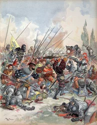 Le roi à la bataille de Pavie, illustration tirée de « François Ier: Le Roi Chevalier » de George G. Toudouze, publié en 1909